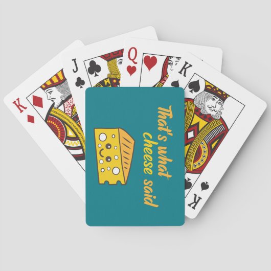 Dat is grappig wat Cheese zei Pokerkaarten (Achterkant)