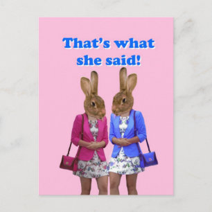 Dat is grappig wat ze zei. briefkaart