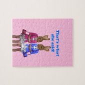 Dat is grappig wat ze zei. legpuzzel (Horizontaal)