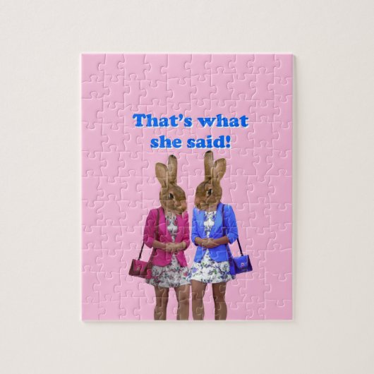 Dat is grappig wat ze zei. legpuzzel (Verticaal)