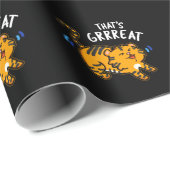 Dat is Grreat Funny Tiger Growl Pun Dark BG Cadeaupapier (Rol Hoek)