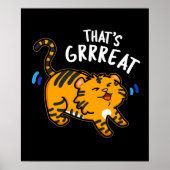 Dat is Grreat Funny Tiger Growl Pun Dark BG Poster (Voorkant)