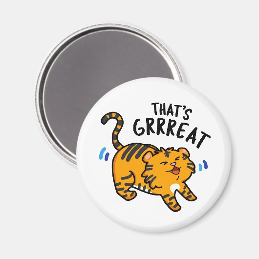 Dat is Grreat Funny Tiger Growl Pun Magneet (Voorkant / Achterkant)