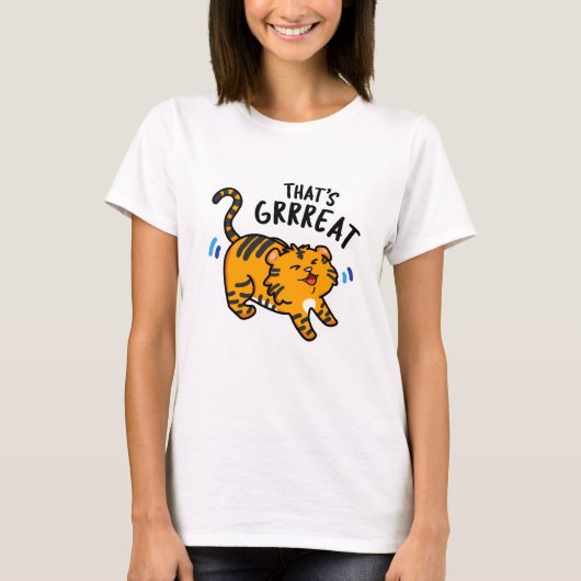 Dat is Grreat Funny Tiger Growl Pun T-shirt (Voorkant)