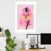 Dat is Heet Dat is Roze Retro Kawaii Poodle Poster (Thuiskantoor)