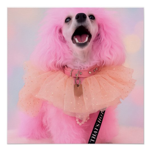 Dat is Heet Dat is Roze Retro Kawaii Poodle Poster (Voorkant)