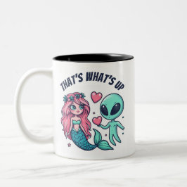 Dat is het helemaal Pink Teal Love Tweekleurige Koffiemok