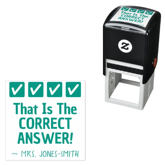 "Dat is het juiste antwoord!" + aangepaste bijlesn Zelfinktende Stempel (In situ)