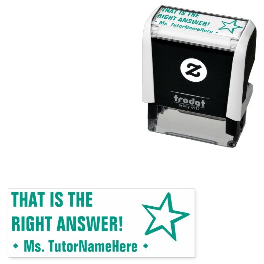 "DAT IS HET JUISTE ANTWOORD!" + Aangepaste leraar  Zelfinktende Stempel (In situ)