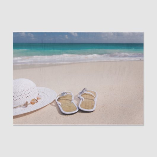 Dat is het leven!  Beach, Pet en Teenslippers Tissuepapier (Voorkant)