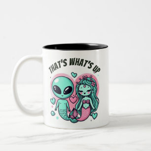 Dat is het Pink Teal Onderwaterliefde Tweekleurige Koffiemok