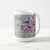 Dat is het! Roze mok van glittertegels (Voorkant rechts)