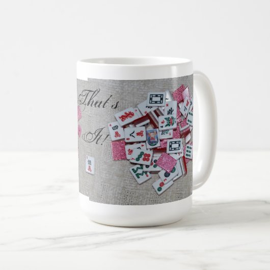 Dat is het! Roze mok van glittertegels (Voorkant rechts)