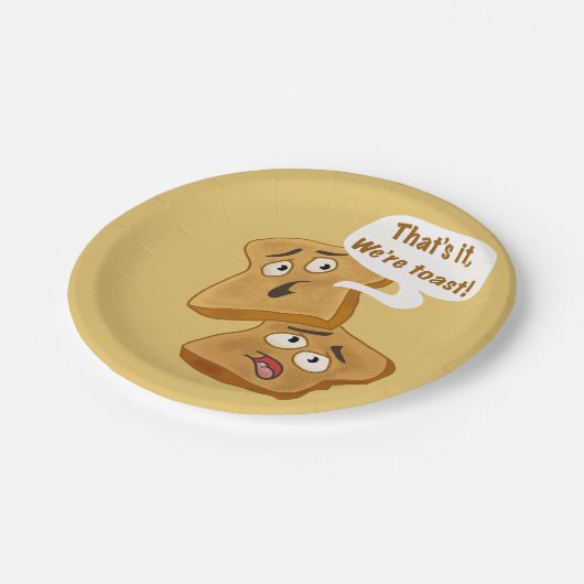 Dat is het, wij zijn toast! papieren bordje (Gekanteld)