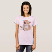 Dat is Hiss-terical Schattige Funny Laughing Cat T-shirt (Voorkant volledig)