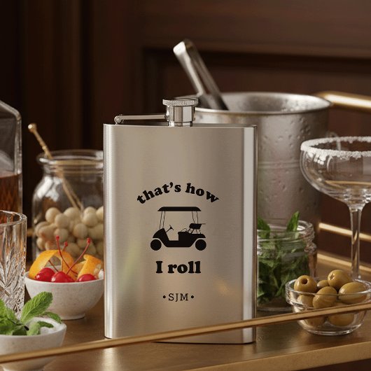 Dat is hoe ik moet rollen. | Monogrammed Golf Flacon