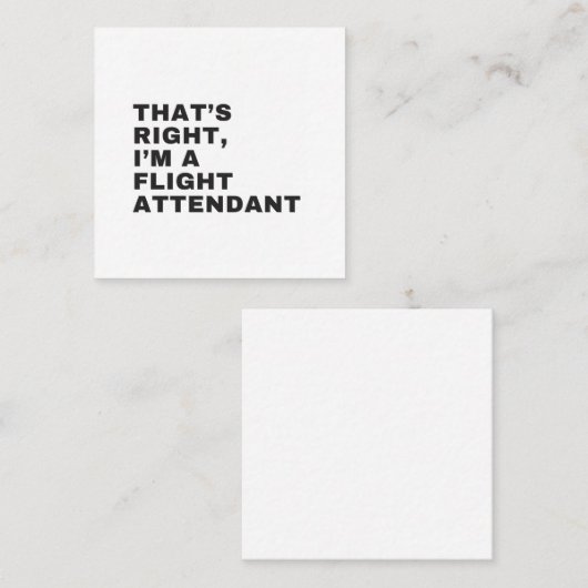 DAT IS JUIST DAT IK EEN VLIEGAANDANT BEN VIERKANTE VISITEKAARTJE (Voorkant / Achterkant)