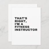 DAT IS JUIST DAT IK FITNESS INSTRUCTOR BEN BEDANKKAART (Voorkant / Achterkant)