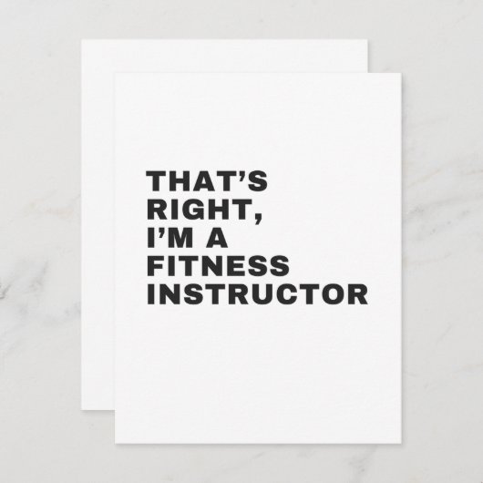 DAT IS JUIST DAT IK FITNESS INSTRUCTOR BEN BEDANKKAART (Voorkant / Achterkant)