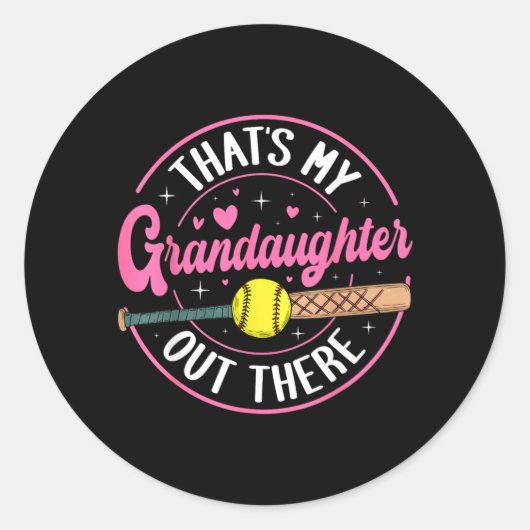 Dat is kleindochter daar Softbal oma Ronde Sticker (Voorkant)