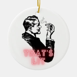 Dat is Lit - Grappig retro roker Ornament