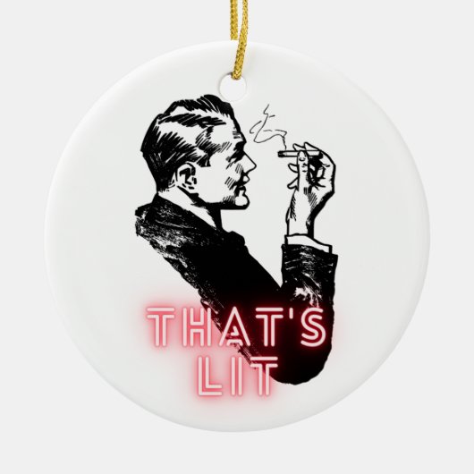 Dat is Lit - Grappig retro roker Ornament (Voorkant)