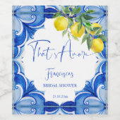 Dat is meer blauwe tegels citroenen Italiaans Wijn Etiket (Enkel label)