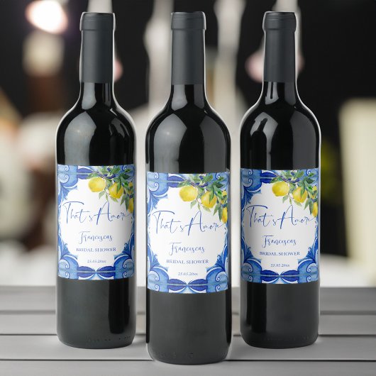 Dat is meer blauwe tegels citroenen Italiaans Wijn Etiket