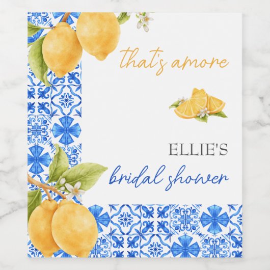 Dat is meer | Mediterraan citroen Vrijgezellenfees Wijn Etiket (Enkel label)