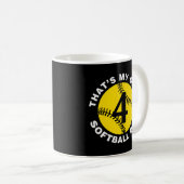 Dat is mijn 4 softbal vader Vaderdag snelle pitch  Koffiemok (Voorkant rechts)