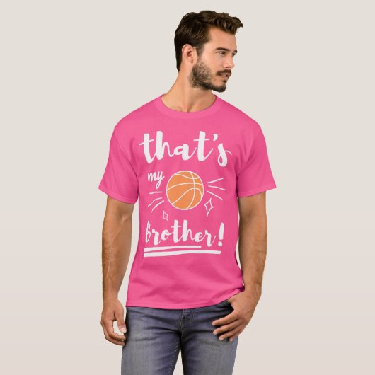 Dat is mijn broer basketbal broer Bas T-shirt (Voorkant volledig)