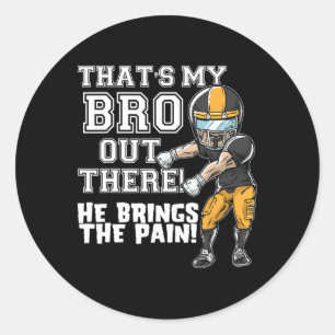 Dat is mijn broer daar, Yellow Football Brother Si Ronde Sticker