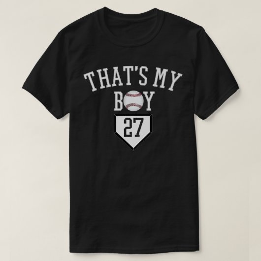 Dat is mijn jongen #27 Baseball Number 27 Jersey B T-shirt (Design voorkant)