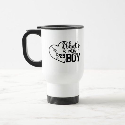 Dat is mijn jongen Custom Baseball Mom Softbal Mam Reisbeker (Links)