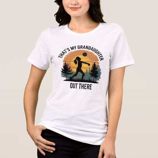Dat is mijn kleindochter die volleybal speelt Tri-Blend shirt (Voorkant)