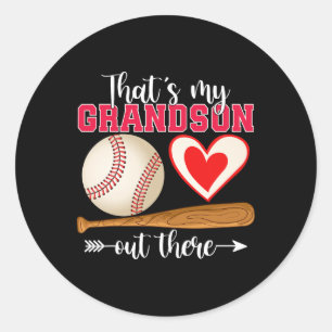 Dat is mijn kleinzoon daar, Baseball Moederdag Ronde Sticker