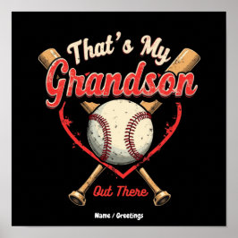 Dat is mijn kleinzoon daar Baseball oma grappig Poster