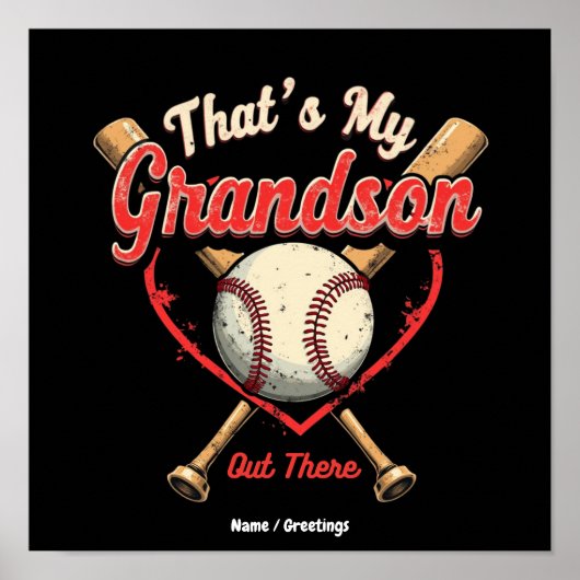 Dat is mijn kleinzoon daar Baseball oma grappig Poster (Voorkant)