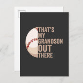 Dat is mijn kleinzoon daar, grappige honkbalminnaa uitnodiging briefkaart (Voorkant / Achterkant)