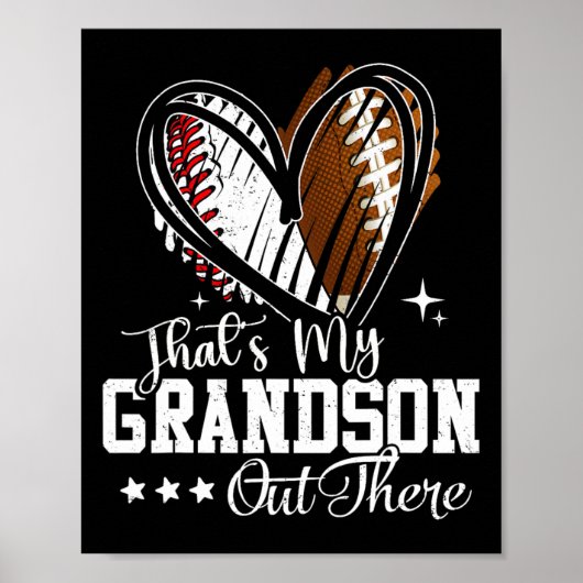Dat is mijn kleinzoon daar, honkbal Football Gra Poster (Voorkant)
