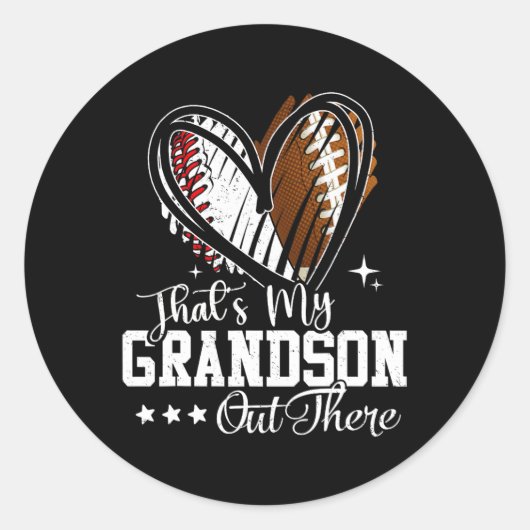 Dat is mijn kleinzoon daar, honkbal Football Gra Ronde Sticker (Voorkant)
