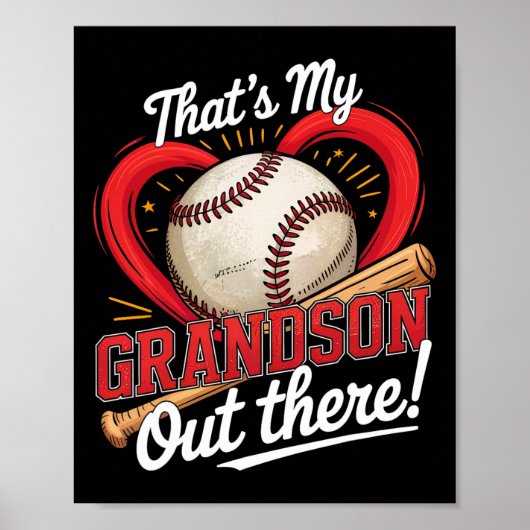 Dat is mijn kleinzoon daar, honkbal oma baseb poster (Voorkant)