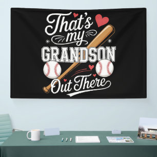 Dat is mijn kleinzoon daar honkbal spandoek