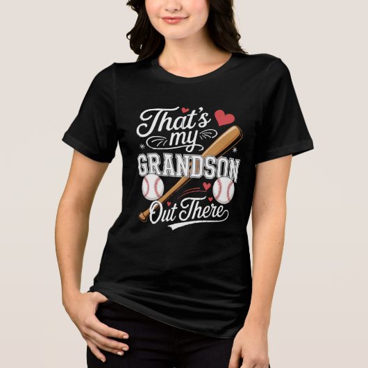 Dat is mijn kleinzoon daar honkbal Tri-Blend shirt (Voorkant)