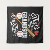 Dat is mijn kleinzoon daar honkbal wandkleed (Voorkant (horizontaal))
