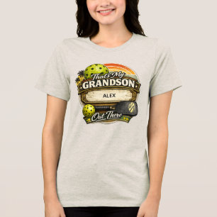Dat is mijn kleinzoon daar Pickleball cadeau Tri-Blend Shirt