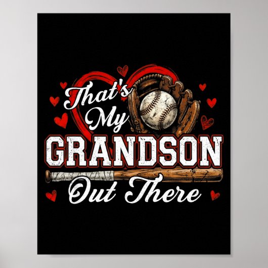 Dat is mijn kleinzoon daar vrouwen honkbal oma poster (Voorkant)