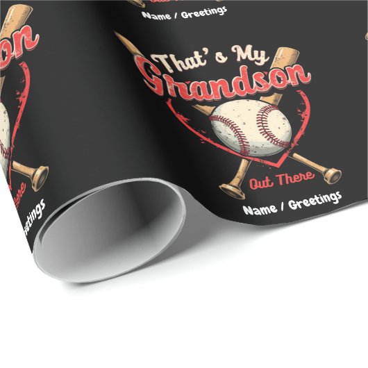 Dat is mijn kleinzoon die daar honkbal oma grappig cadeaupapier (Rol Hoek)