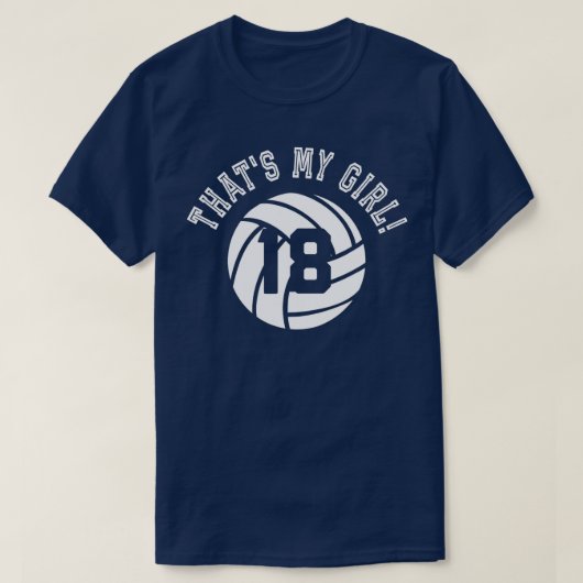 Dat is mijn meisje #18 Volleyball Player mama of p T-shirt (Design voorkant)