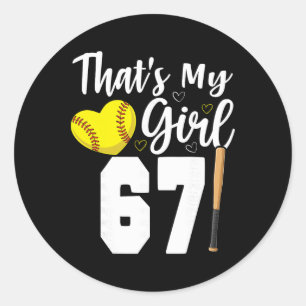 Dat is mijn meisje nummer #67 Softll Nummer 67  Ronde Sticker